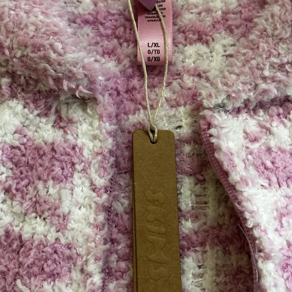 Skims Cozy Knit Zip Up in petal houndstooth - Picture 9 of 11